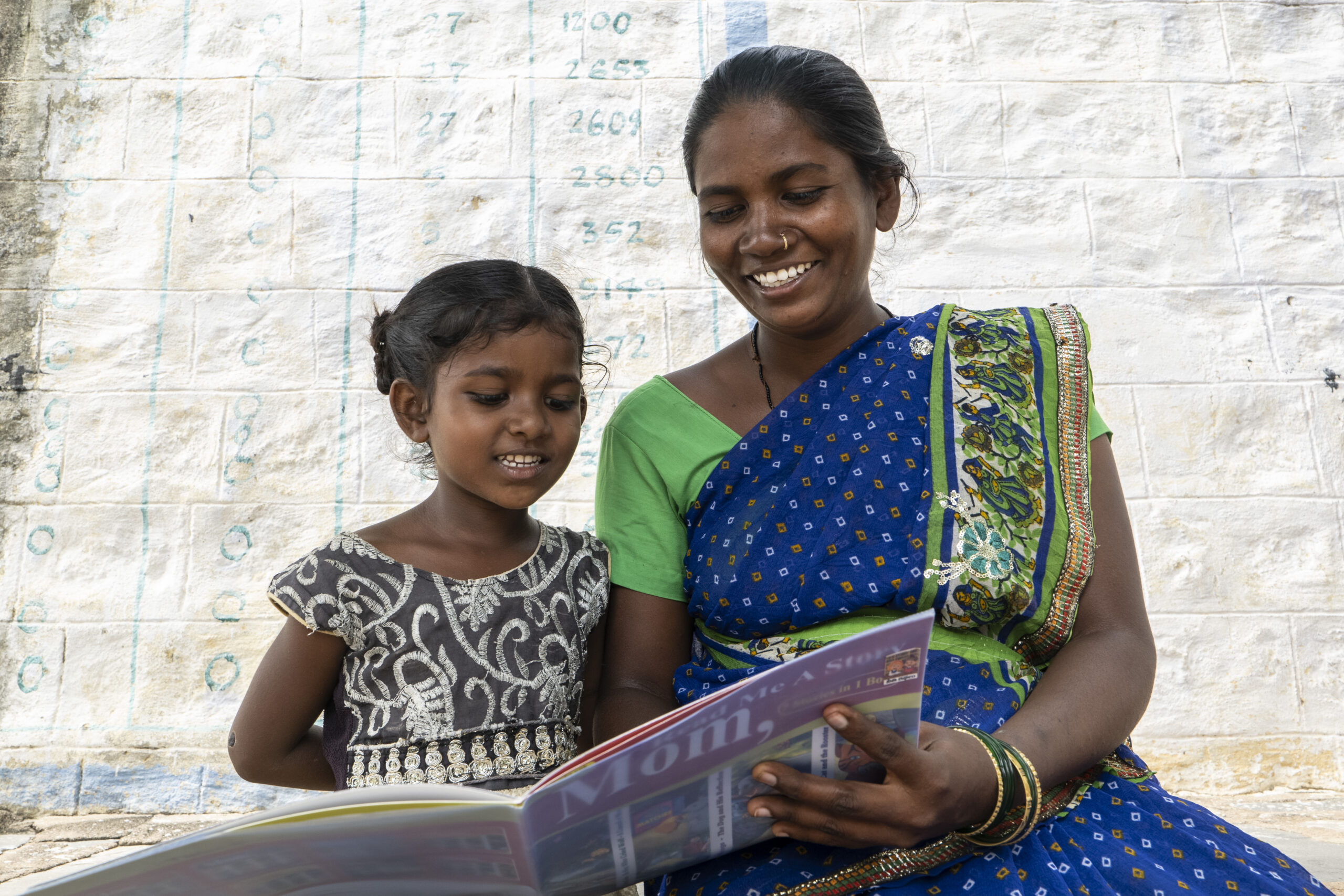 Mariyamma and her daughter Meghana read together every night.